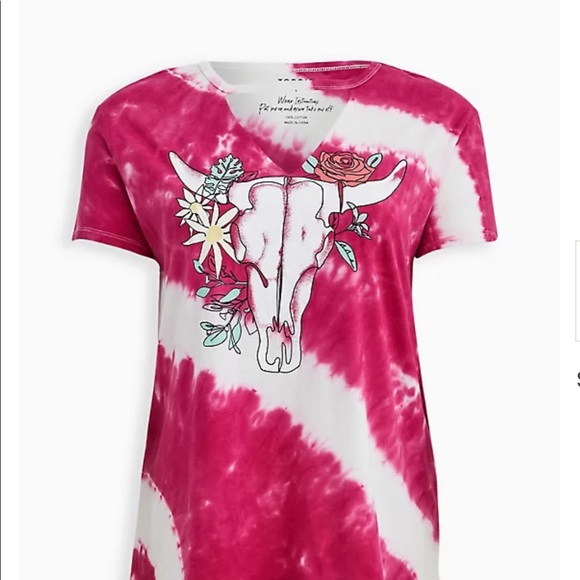 NWT Pink tie-dye skull choker tea - Picture 5 of 6